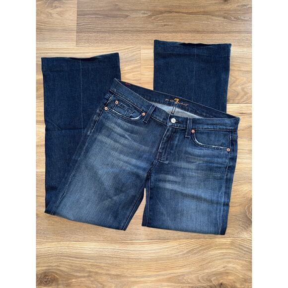 7 For All Mankind DOJO Flare Leg Jeans Blue - size 31 - J - Picture 1 of 12
